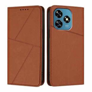 For Oukitel C51 Strong Magnetic Frosted Flip Leather Phone Case(Coffee Color)