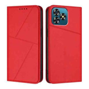 For Oukitel C53 Strong Magnetic Frosted Flip Leather Phone Case(Red)