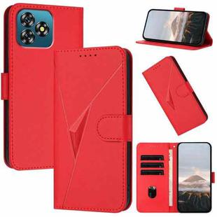 For Oukitel C53 Triangle Pattern Buckle Clasp Leather Phone Case(Red)