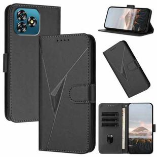 For Oukitel C53 Triangle Pattern Buckle Clasp Leather Phone Case(Black)