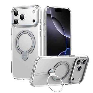 For iPhone 17 Pro Max Double Ring MagSafe Magnetic Holder Phone Case(Transparent)