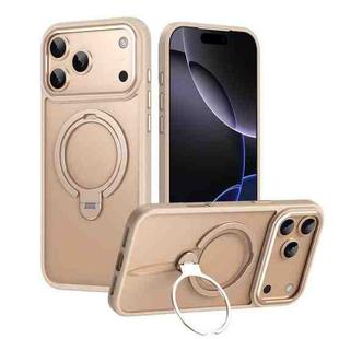 For iPhone 17 Pro Max Double Ring MagSafe Magnetic Holder Phone Case(Bronze)