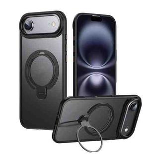 For iPhone 17 Air Double Ring MagSafe Magnetic Holder Phone Case(Matte Black)