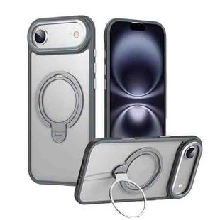 For iPhone 17 Air Double Ring MagSafe Magnetic Holder Phone Case(Matte Grey)