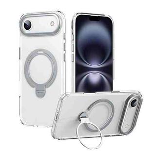 For iPhone 17 Air Double Ring MagSafe Magnetic Holder Phone Case(Transparent)