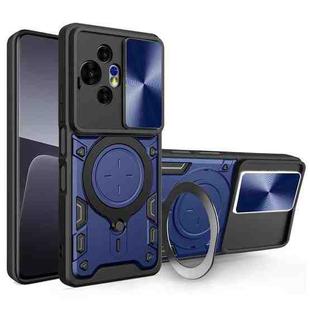 For TCL 50 NxtPaper CD Texture Sliding Camshield Magnetic Holder Phone Case(Blue)
