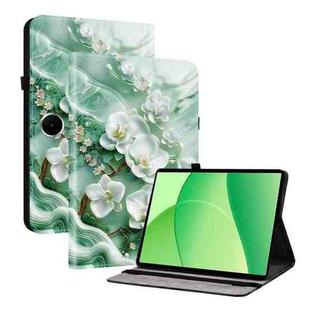 For OPPO Pad SE 11 inch Crystal Texture Colored Drawing Leather Tablet Case(Jade Flowers)