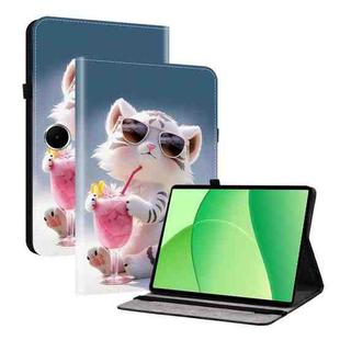 For OPPO Pad SE 11 inch Crystal Texture Colored Drawing Leather Tablet Case(Cartoon Tiger Cub)