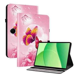 For OPPO Pad SE 11 inch Crystal Texture Colored Drawing Leather Tablet Case(Pink Butterflies)
