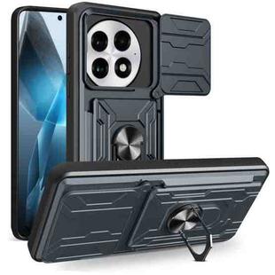 For OnePlus 13 5G Sliding Camshield TPU+PC Phone Case with Card Slot(Grey)
