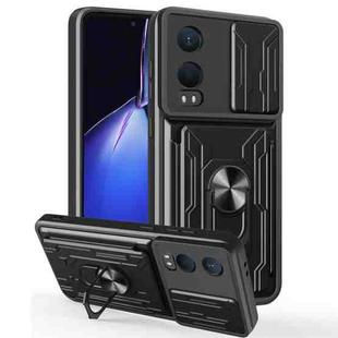 For OnePlus Nord CE4 Lite Sliding Camshield TPU+PC Phone Case with Card Slot(Black)