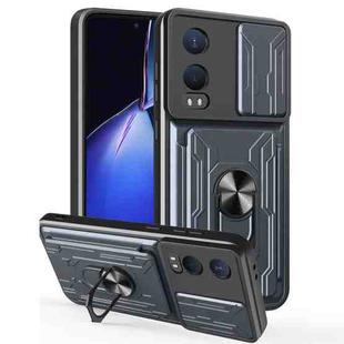 For OnePlus Nord CE4 Lite Sliding Camshield TPU+PC Phone Case with Card Slot(Grey)