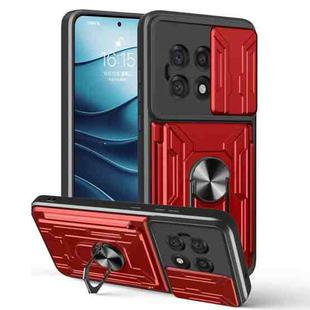 For OnePlus 13R 5G Sliding Camshield TPU+PC Phone Case with Card Slot(Red)