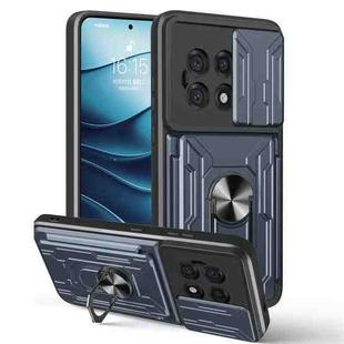 For OnePlus 13R 5G Sliding Camshield TPU+PC Phone Case with Card Slot(Grey)