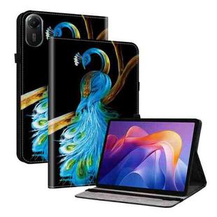 For Xiaomi Redmi Pad 2 11 inch Crystal Texture Colored Drawing Leather Tablet Case(Peacock)