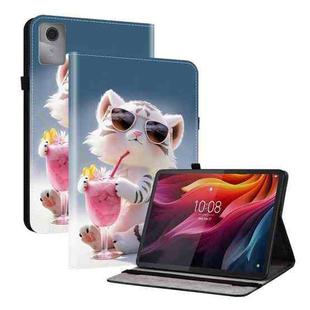 For Lenovo Idea Tab 11 / Xiaoxin Pad 2025 Crystal Texture Colored Drawing Leather Tablet Case(Cartoon Tiger Cub)