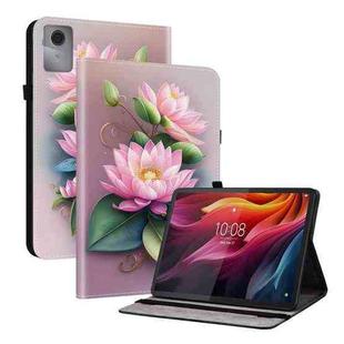 For Lenovo Idea Tab 11 / Xiaoxin Pad 2025 Crystal Texture Colored Drawing Leather Tablet Case(Lotus)