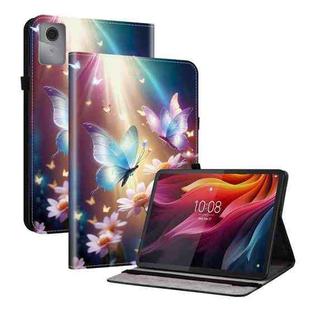 For Lenovo Idea Tab 11 / Xiaoxin Pad 2025 Crystal Texture Colored Drawing Leather Tablet Case(Butterfly Love Flower)