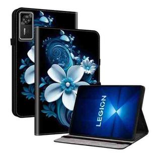 For Lenovo Legion Y700 Gen 4 Crystal Texture Colored Drawing Leather Tablet Case(Black Orchid)