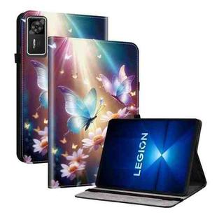 For Lenovo Legion Y700 Gen 4 Crystal Texture Colored Drawing Leather Tablet Case(Butterfly Love Flower)
