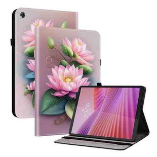 For Lenovo Tab K9 / Tab One Crystal Texture Colored Drawing Leather Tablet Case(Lotus)