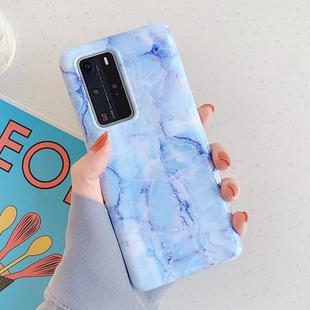 For Huawei P40 Glossy Marble Pattern Soft TPU Protective Case(Blue Purple)