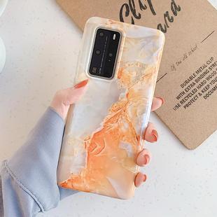 For Huawei P40 Pro / P40 Pro+ Glossy Marble Pattern Soft TPU Protective Case(Orange)