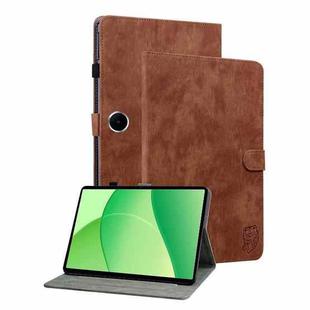 For OPPO Pad SE 11 inch Tiger Pattern Flip Leather Tablet Case(Brown)