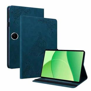 For OPPO Pad SE 11 inch Butterfly Flower Embossed Leather Tablet Case(Blue)