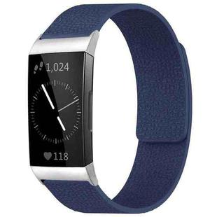 For Fitbit Charge 4 / Charge 3 xDfind Litchi Texture Magnetic Silicone Watch Band(Midnight Blue)