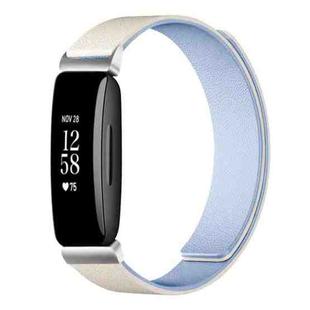 For Fitbit Inspire 2 / Ace 3 xDfind Litchi Texture Magnetic Silicone Watch Band(White Blue)