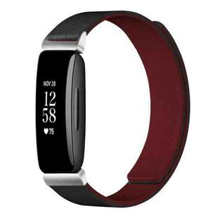 For Fitbit Inspire 2 / Ace 3 xDfind Litchi Texture Magnetic Silicone Watch Band(Black Red)