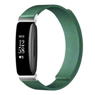 For Fitbit Inspire 2 / Ace 3 xDfind Litchi Texture Magnetic Silicone Watch Band(Dark Green)