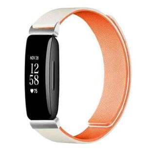 For Fitbit Inspire 2 / Ace 3 xDfind Litchi Texture Magnetic Silicone Watch Band(Starlight Orange)