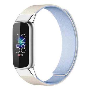 For Fitbit Luxe / Special Edition xDfind Litchi Texture Magnetic Silicone Watch Band(White Blue)