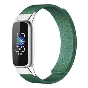 For Fitbit Luxe / Special Edition xDfind Litchi Texture Magnetic Silicone Watch Band(Dark Green)