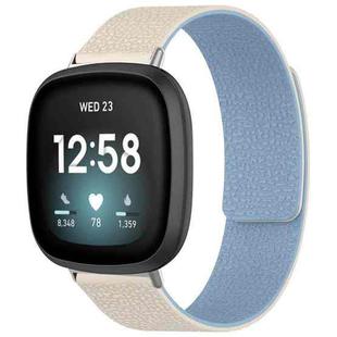 For Fitbit Versa 4/Versa3/Sense2/Sense xDfind Litchi Texture Magnetic Silicone Watch Band(White Blue)