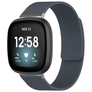 For Fitbit Versa 4/Versa3/Sense2/Sense xDfind Litchi Texture Magnetic Silicone Watch Band(Grey)