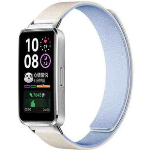 For Huawei Band 10 / 9 / 8 xDfind Litchi Texture Magnetic Silicone Watch Band(White Blue)