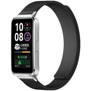 For Huawei Band 10 / 9 / 8 xDfind Litchi Texture Magnetic Silicone Watch Band(Black)