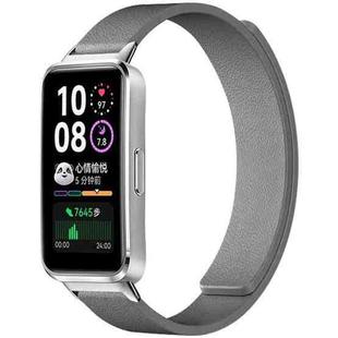 For Huawei Band 10 / 9 / 8 xDfind Litchi Texture Magnetic Silicone Watch Band(Grey)