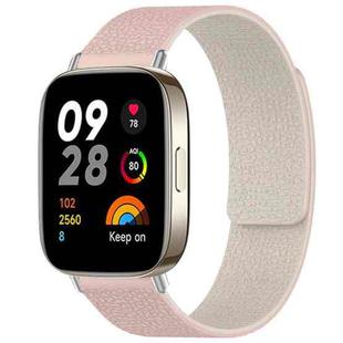 For Redmi Watch 3 xDfind Litchi Texture Magnetic Silicone Watch Band(Pink Sstarlight)
