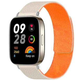 For Redmi Watch 3 xDfind Litchi Texture Magnetic Silicone Watch Band(Starlight Orange)