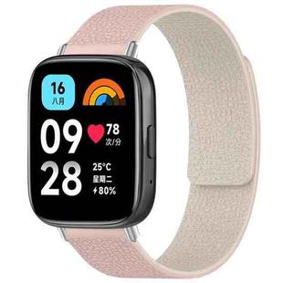 For Redmi Watch 3 Active/Watch 3 Lite xDfind Litchi Texture Magnetic Silicone Watch Band(Pink Sstarlight)