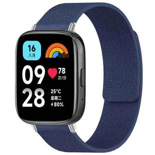 For Redmi Watch 3 Active/Watch 3 Lite xDfind Litchi Texture Magnetic Silicone Watch Band(Midnight Blue)