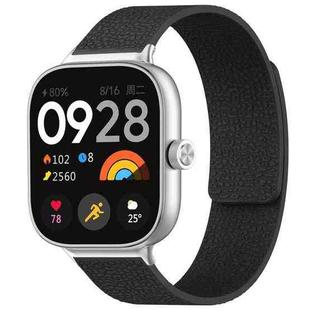 For Xiaomi Smart Band 9 Pro/8 Pro/Redmi Watch 5/4 xDfind Litchi Texture Magnetic Silicone Watch Band(Black)