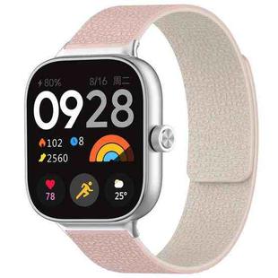 For Xiaomi Smart Band 9 Pro/8 Pro/Redmi Watch 5/4 xDfind Litchi Texture Magnetic Silicone Watch Band(Pink Sstarlight)