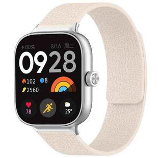 For Xiaomi Smart Band 9 Pro/8 Pro/Redmi Watch 5/4 xDfind Litchi Texture Magnetic Silicone Watch Band(Starlight)
