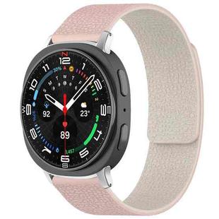 For Samsung Galaxy Watch Ultra/Ultra 2025 xDfind Litchi Texture Magnetic Silicone Watch Band(Pink Sstarlight)