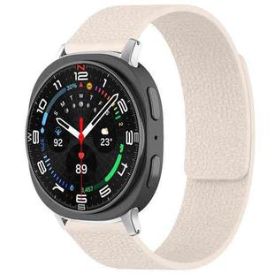 For Samsung Galaxy Watch Ultra/Ultra 2025 xDfind Litchi Texture Magnetic Silicone Watch Band(Starlight)